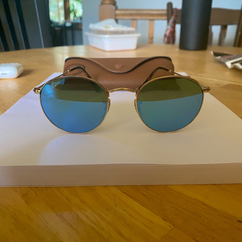 Ray-Ban Round Flat Lenses - Blue - Like New RB 3447-N